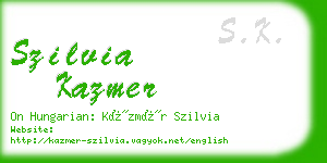 szilvia kazmer business card